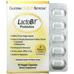California Gold Nutrition, LactoBif, пробиотики, 5 млрд КОЕ, 10 растительных капсул (CGN-00964), фото
