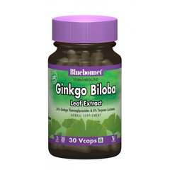 Экстракт листьев Гинкго билобы, Bluebonnet Nutrition, 30 гелевых капсул (BLB-01360), фото