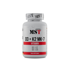 MST, Витамин Д3 +К2 (MK7), 120 капсул (MST-16509), фото