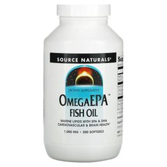 Source Naturals, рыбий жир OmegaEPA, 1000 мг, 200 капсул (SNS-00177), фото