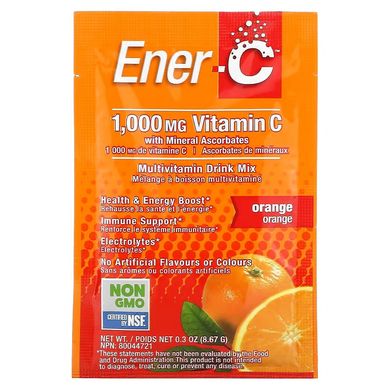 Ener-C, Вітамін C, суміш для приготування мультивітамінного напою зі смаком апельсину, 1000 мг, 30 пакетиків (ENR-00100), фото