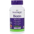 Биотин, Biotin, вкус клубники, Natrol, 5000 мкг, 90 таблеток (NTL-06323)