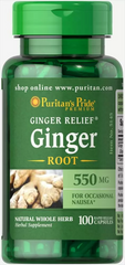 Корень имбиря, Ginger Root, Puritan's Pride, 550 мг, 100 капсул (PTP-15145), фото