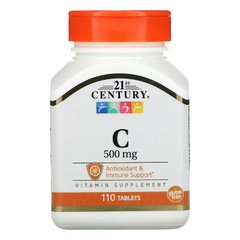 21st Century, вітамін C, 500 мг, 110 таблеток (CEN-22316), фото