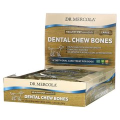 Dr. Mercola, Dental Chew Bone, Large, для собак, 12 кісток, 61 г (MCL-03073), фото