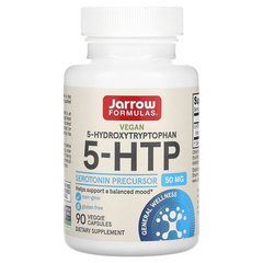 Jarrow Formulas, 5-гидрокситриптофан, 50 мг, 90 вегетарианских капсул (JRW-15044), фото
