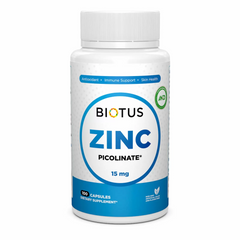 Biotus, Цинк піколінат, Zinc Picolinate, 15 мг, 100 капсул (BIO-530470), фото