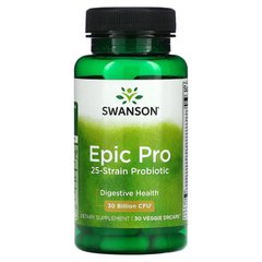 Swanson, Пробиотик Epic Pro с 25 штаммами, для пищеварения, 30 млрд КОЕ, 30 вегетарианских капсул DrCaps (SWV-19030), фото