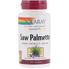 Solaray, Saw Palmetto, экстракт ягод серенои, 160 мг, 120 гелевых капсул (SOR-03783), фото