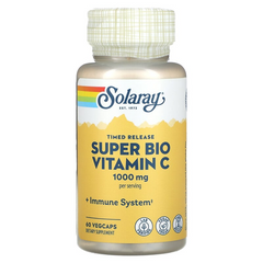 Solaray, Super Bio Vitamin C, замедленное высвобождение, 500 мг, 60 растительных капсул (SOR-64630), фото