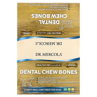 Dr. Mercola, Dental Chew Bone, Large, для собак, 12 кісток, 61 г (MCL-03073), фото