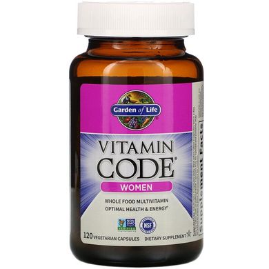 Garden of Life, Vitamin Code Women, мультивітаміни із цілісних продуктів для жінок, 120 вегетаріанських капсул (GOL-11366), фото