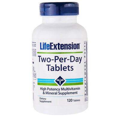 Мультивітаміни Life Extension, Two-Per-Day Tablets, 120 Tablets, (LEX-21151), фото