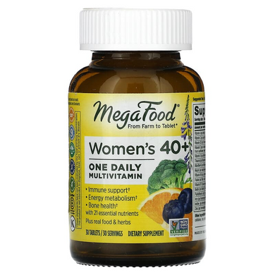 MegaFood, Women Over 40, мультивітаміни для жінок старше 40 років, для прийому один раз на день, 30 таблеток (MGF-10265), фото