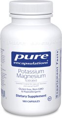 Калій і Магній (цитрат), Potassium Magnesium (citrate), Pure Encapsulations, 180 капсул (PE-00453), фото