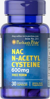 Ацетилцистеїн, N-Acetyl Cysteine ​​(NAC), Puritan's Pride, 600 мг, 60 капсул (PTP-10214), фото