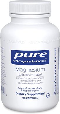 Pure Encapsulations, магний цитрат/малат, 120 мг, 90 капсул (PE-00435), фото