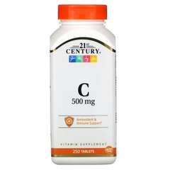 21st Century, Вітамін C, 500 мг, 250 таблеток (CEN-22338), фото