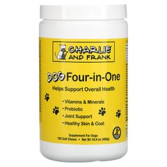 Charlie & Frank, Dog Four-in-One, 120 мягких жевательных таблеток (CFA-01494), фото
