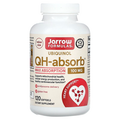 Jarrow Formulas, убіхінол QH-Absorb, 100 мг, 120 м'яких гелевих капсул (JRW-06025), фото