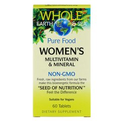 Natural Factors, Whole Earth & Sea, мультивитаминный и минеральный комплекс для женщин, 60 таблеток (NFS-35502), фото