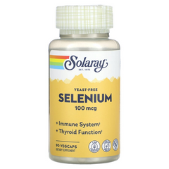 Solaray, селенометионин, 100 мкг, без дрожжей, 90 вегетарианских капсул (SOR-04676), фото