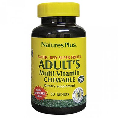Мультивитамины для взрослых, вкус ягод, Natures Plus, 60 жевательных таблеток (NAP-30871), фото