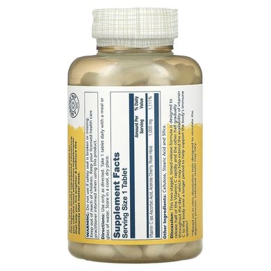Solaray, витамин C с медленным высвобождением, с шиповником и ацеролой, 1000 мг, 250 таблеток (SOR-04454), фото