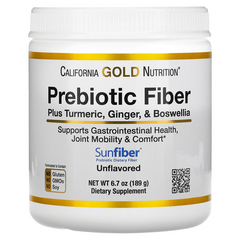 California Gold Nutrition, Prebiotic Fiber with Turmeric, Ginger, and Boswellia, 189 g (CGN-02032), фото