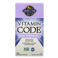 Garden of Life, Vitamin Code, RAW Prenatal, 180 вегетарианских капсул (GOL-11590), фото