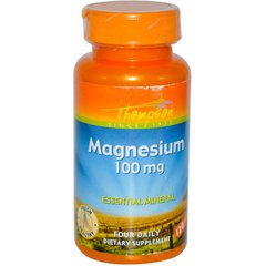Магний, Magnesium, Thompson, 100 мг, 120 таблеток (THO-19155), фото