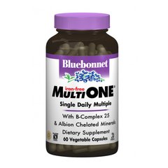 Мультивитамины без железа, MultiONE, Bluebonnet Nutrition, 60 гелевых капсул (BLB-00146), фото