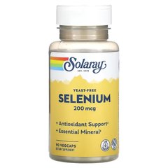 Селен, Selenium, Solaray, 200 мкг, 90 капсул (SOR-04678), фото