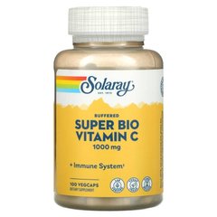 Solaray, Super Bio Vitamin C, витамин C медленного высвобождения, 100 вегетарианских капсул (SOR-04460), фото