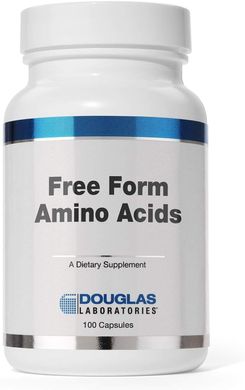 Суміш амінокислот для підтримки здоров'я, Free Form Amino Capsules, Douglas Laboratories, 100 капсул (DOU-82005), фото