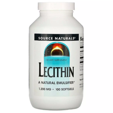 Source Naturals, лецитин, 1200 мг, 100 мягких гелевых капсул (SNS-00616), фото