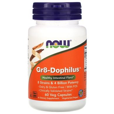 Now Foods, Gr8-Dophilus, 60 вегетарианских капсул (NOW-02912), фото