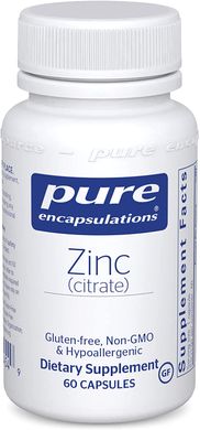 Pure Encapsulations, Цинк (цитрат), Zinc (citrate), 60 капсул (PE-00454), фото