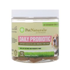 Pet Naturals of Vermont, Ежедневные пробиотики, Для собак, 70 жевательных таблеток, 105 г (PEN-00759), фото