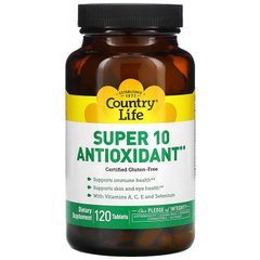 Country Life, Антиоксидант Super 10, 120 таблеток (CLF-05027), фото