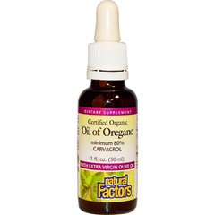 Масло орегано, Oil of Oregano, Natural Factors, 30 мл (NFS-04571), фото