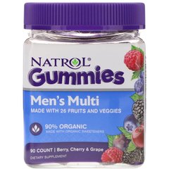 Мультивітаміни для чоловіків, Natrol, Gummies, Men's Multi, Berry, Cherry & Grape, 90 Count (NTL-07366), фото