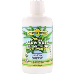 Сок алоэ вера с микрочастицами, Aloe Vera Juice, Dynamic Health, органик, неприправленный, 946 мл (DNH-10127), фото