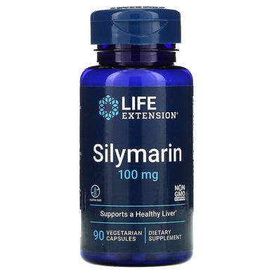 Life Extension, Силімарін, 100 мг, 90 вегетаріанських капсул (LEX-18849), фото