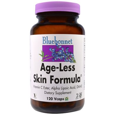 Bluebonnet Nutrition, Age-Less Skin Formula, формула омоложения кожи, 120 растительных капсул (BLB-01142), фото