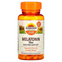 Sundown Naturals, Мелатонин, 10 мг, 90 капсул (SDN-19484), фото