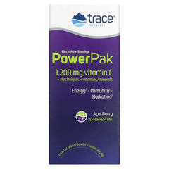 Trace Minerals, электролит для повышения выносливости, PowerPak, со вкусом ягод асаи, 30 пакетиков по 5,2 г (TMR-00263), фото