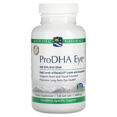 Nordic Naturals, ProDHA Eye, добавка для здоров'я очей, 1000 мг, 120 м'яких таблеток (NOR-50097), фото