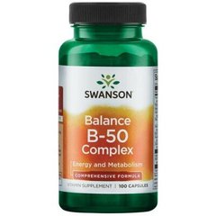 Комплекс витаминов В-50, Balance Vitamin B-50, Swanson, 100 капсул (SWV-01057), фото