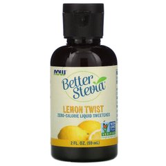 Now Foods, Жидкий подсластитель Better Stevia, лимонный твист, 59 мл (NOW-06987), фото
